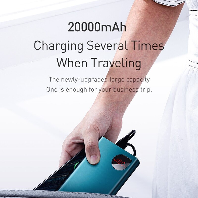 Pin dự phòng sạc nhanh Baseus Adaman Metal Digital Display Quick Charge - Hàng Chính Hãng