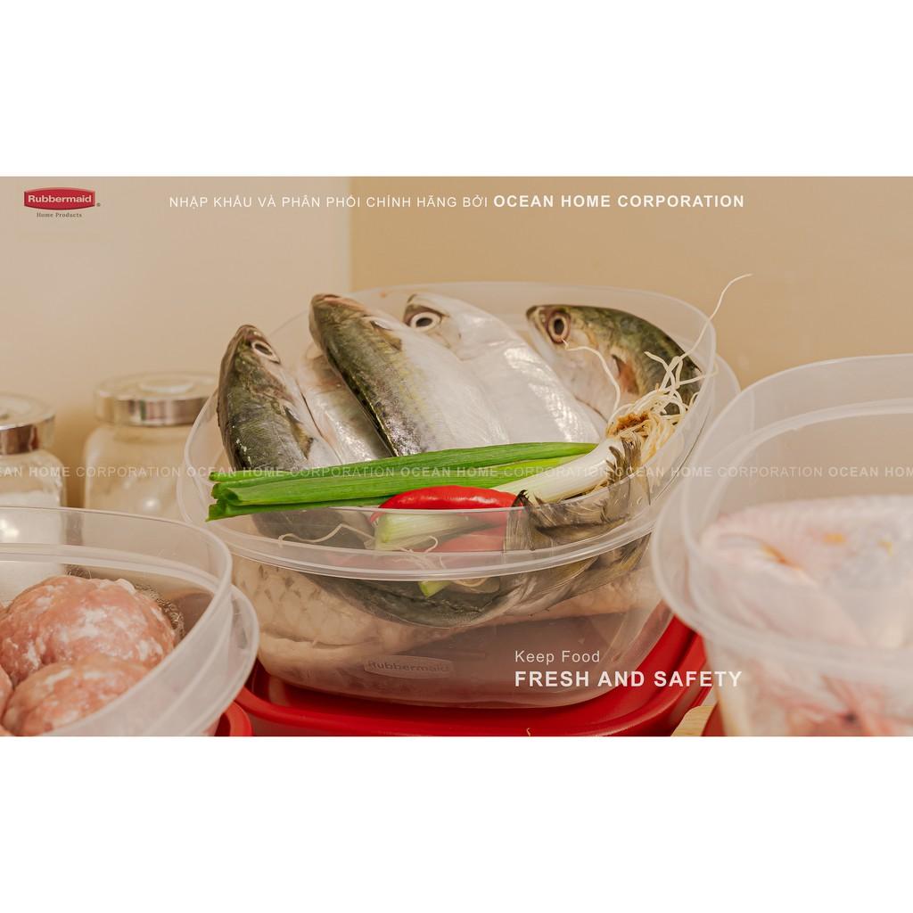 Set 4 hộp đựng thực phẩm NẮP CÓ VENT RUBBERMAID CHÍNH HÃNG màu đỏ bằng nhựa PP cao cấp