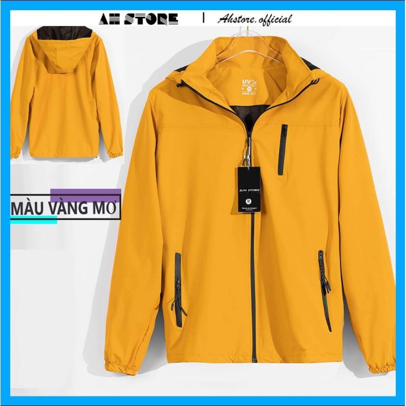 Áo khoác gió nam nữ 2 lớp chống gió chống nước cao cấp Chất liệu gió tráng bạc unisex màu đen than xanh ghi vàng