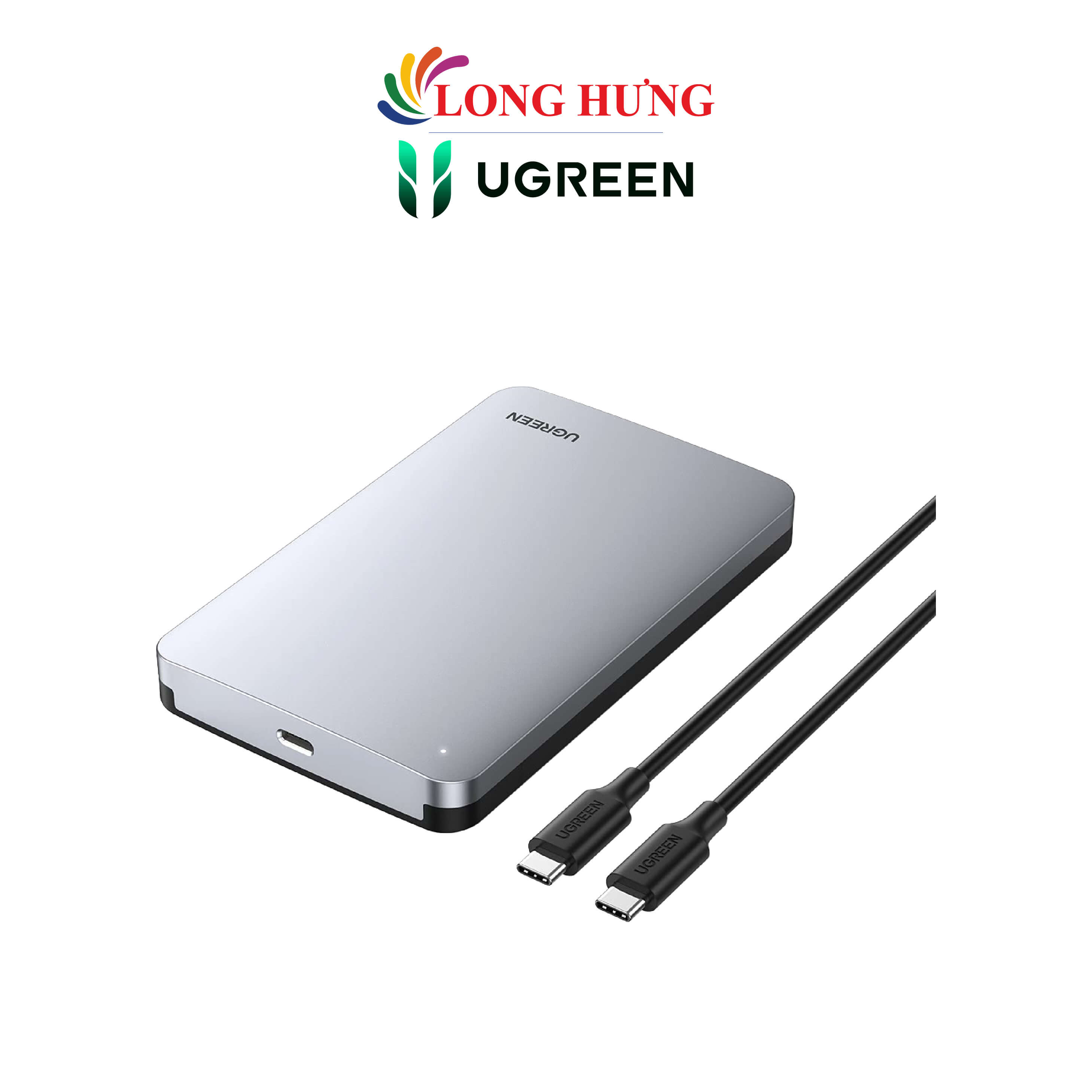 Hộp đựng ổ cứng nhôm Ugreen 2.5 inch Sata External Hard Drive Enclosure CM300 - Hàng chính hãng