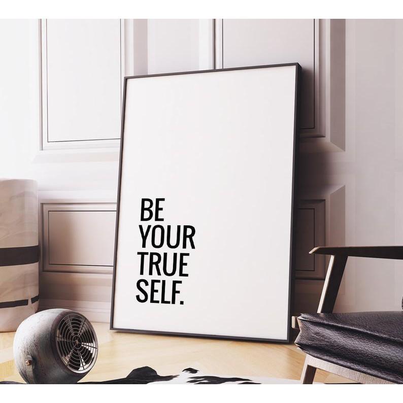 Tranh treo tường | - Typography-Be Your True Self 193 , tranh canvas giá rẻ