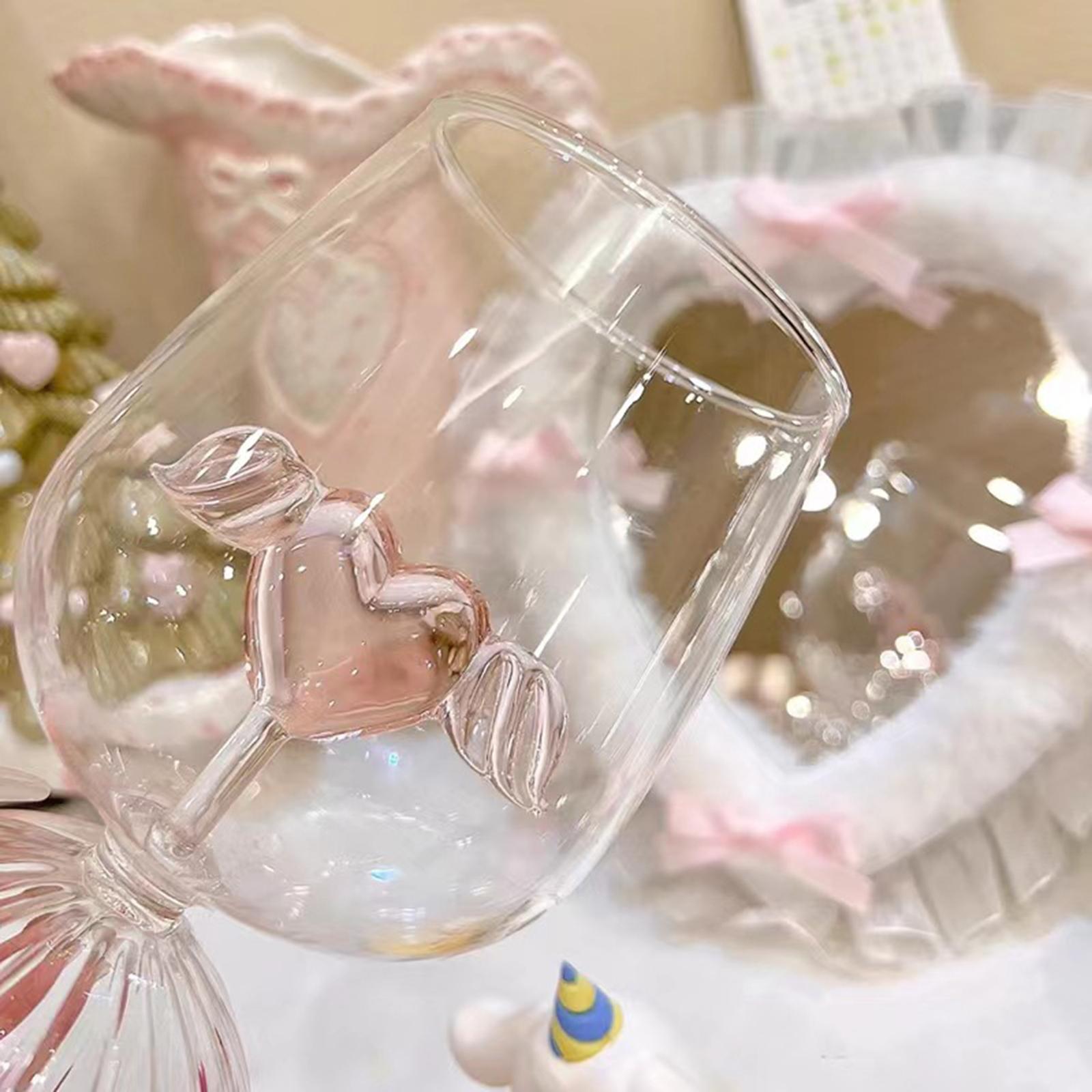 Transparent Wine Glasses Shape Statue for Christmas Birthday