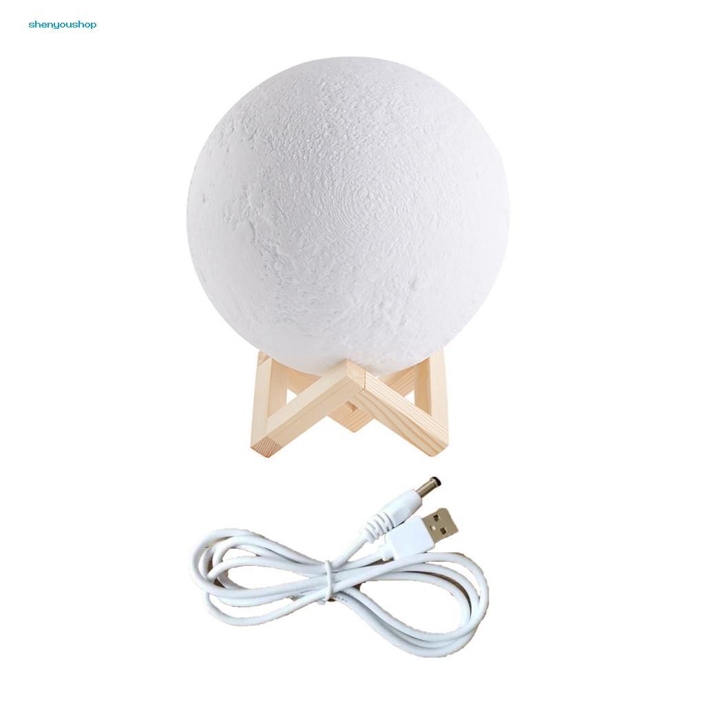 1 Bộ Đèn LED Hình Mặt Trăng 3D Tiết Kiệm Năng Lượng Có Thể Sạc Lại