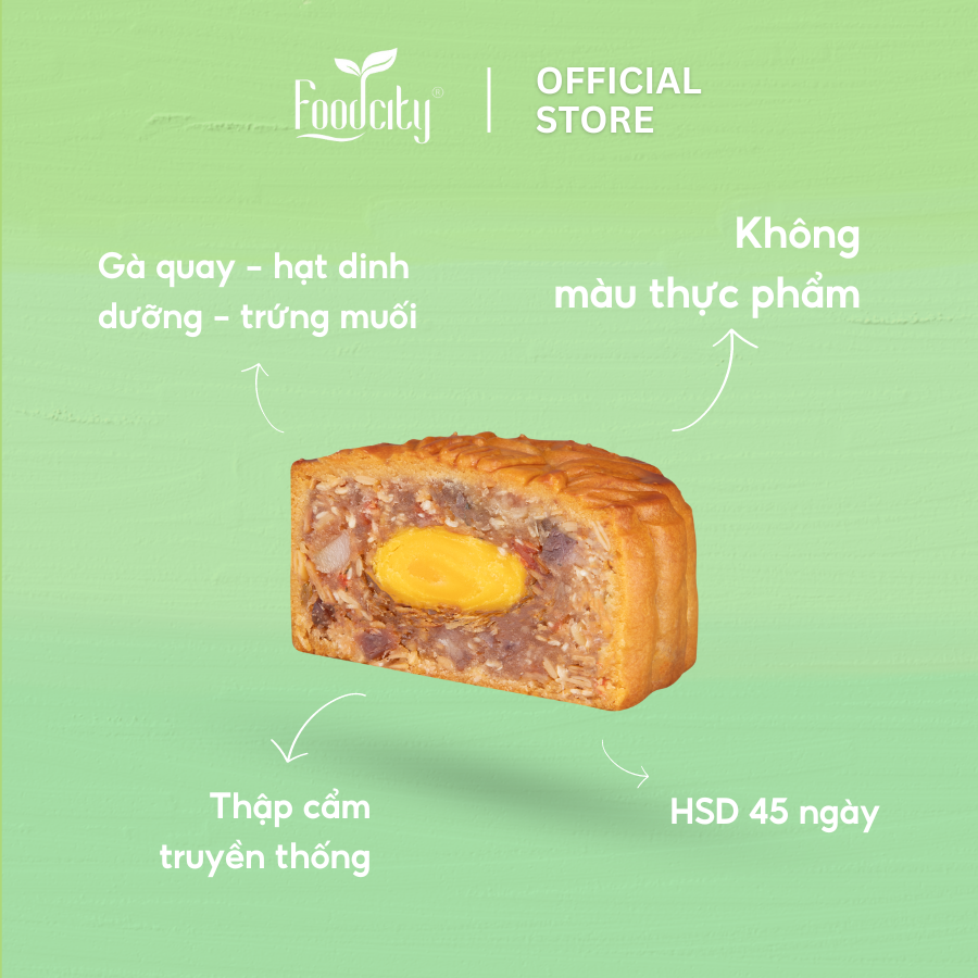 phẩm [ Dòng bánh mặn] Bánh trung thu Thập cẩm gà quay 1 trứng 150gr - FoodCity Việt Nam