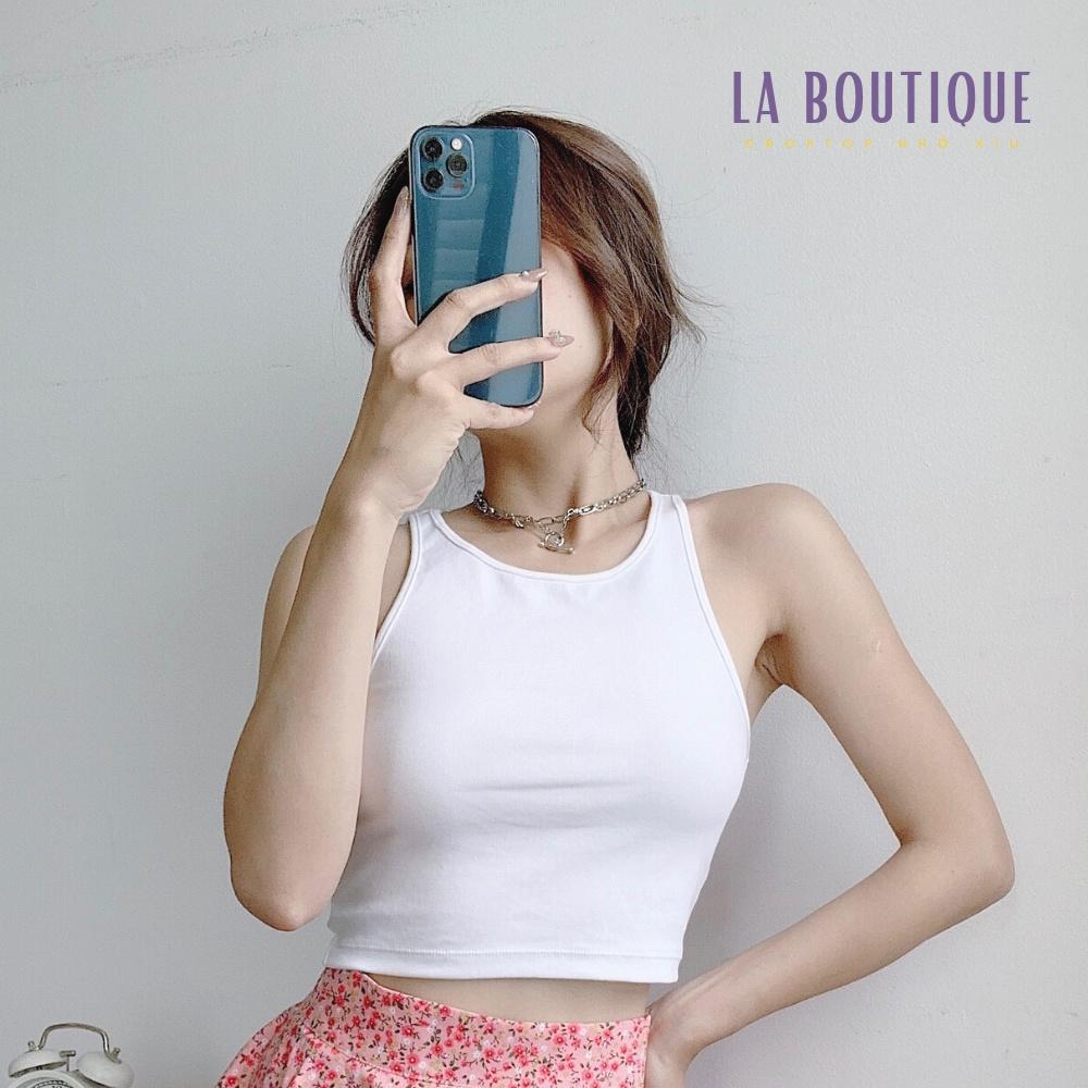 Áo croptop 3 lỗ nữ sát nách ôm body thun borip 4 chiều mới La Boutique