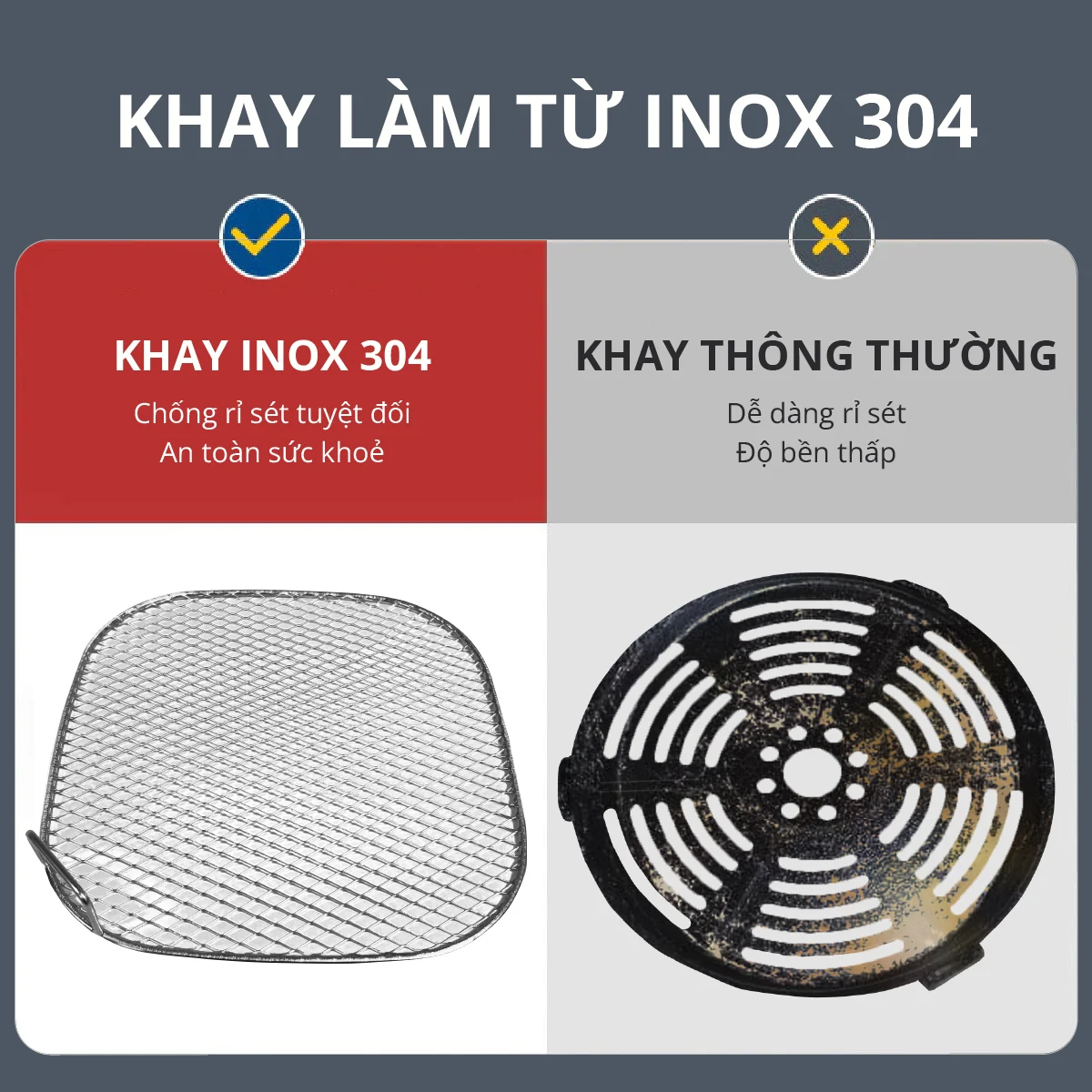 Nồi chiên không dầu thuỷ tinh 6L Mishio MK349 không sợ bong tróc gỉ sét khay chiên - Hàng chính hãng