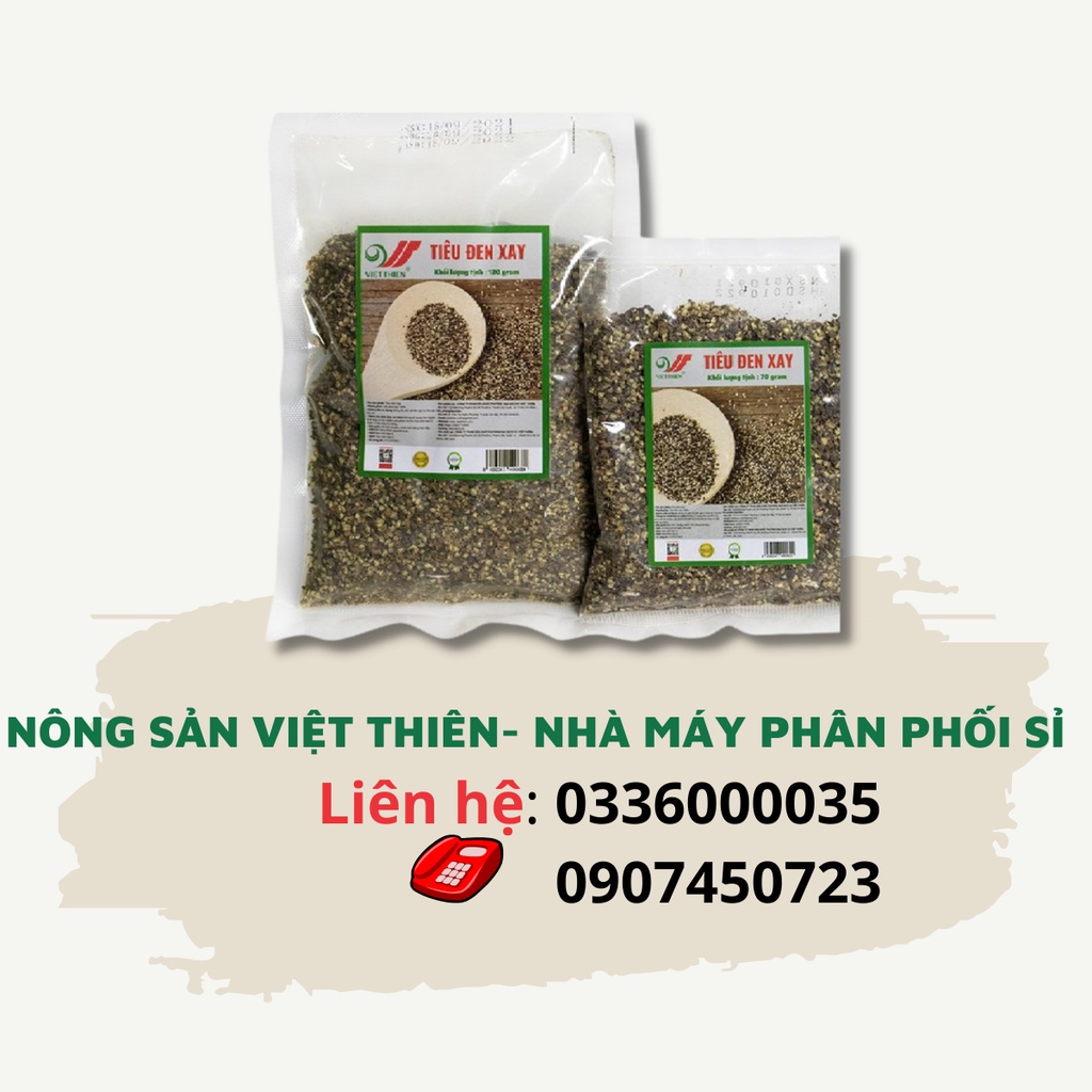 Tiêu đen xay Việt Thiên 70g, nhà máy sản xuất và phân phối nông sản Việt Thiên, giá rẻ