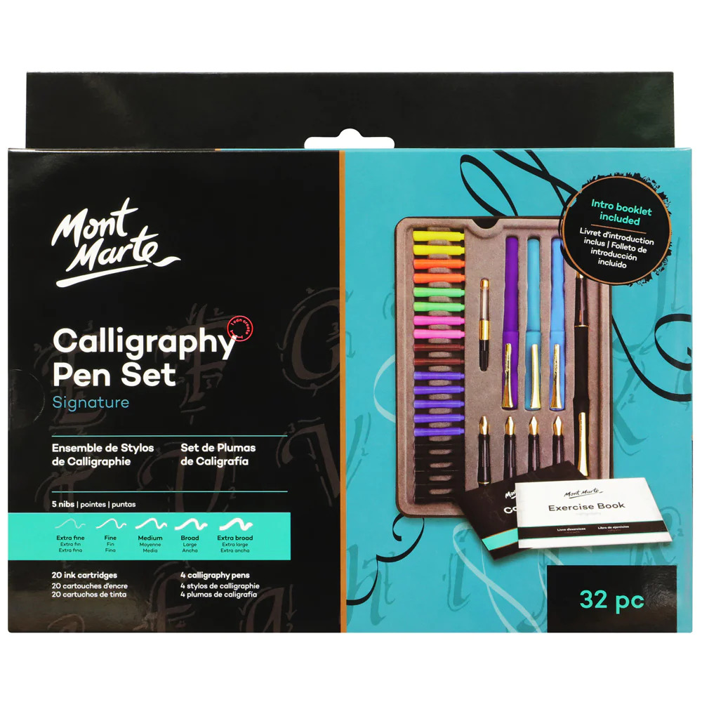 Bộ 32 Bút Viết Thư Pháp Mont Marte - Calligraphy Pen Set Signature 32pc - MMCA0003