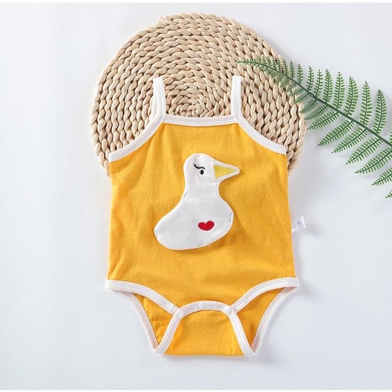 Bộ liền thân body suit 2 dây PeppyPizza cho bé sơ sinh Ss002