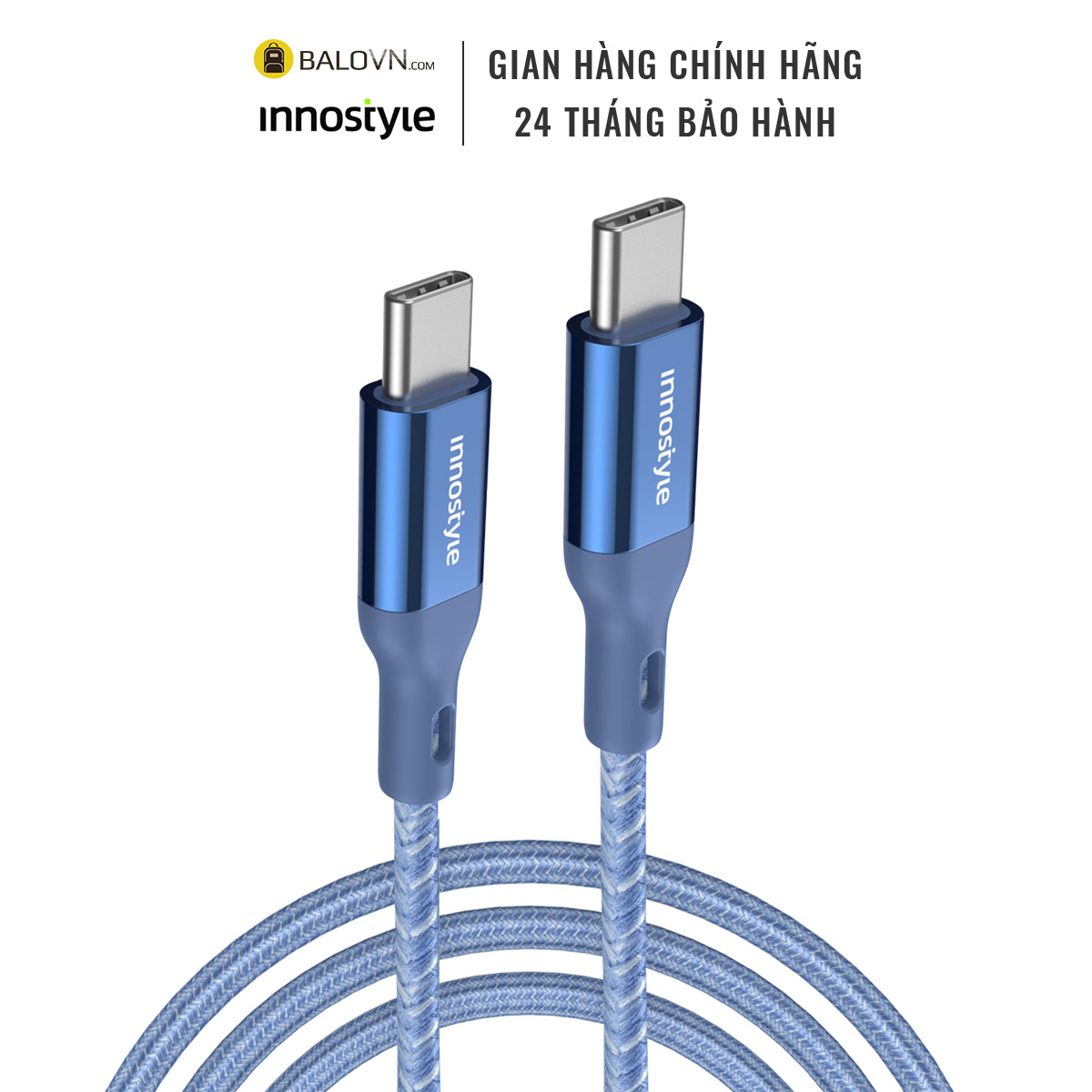Cáp Innostyle Powerflex USB-C To C 60W 1.5M Cho Smartphone, iPad, MacBook ICC150AL – Hàng chính hãng – Blue