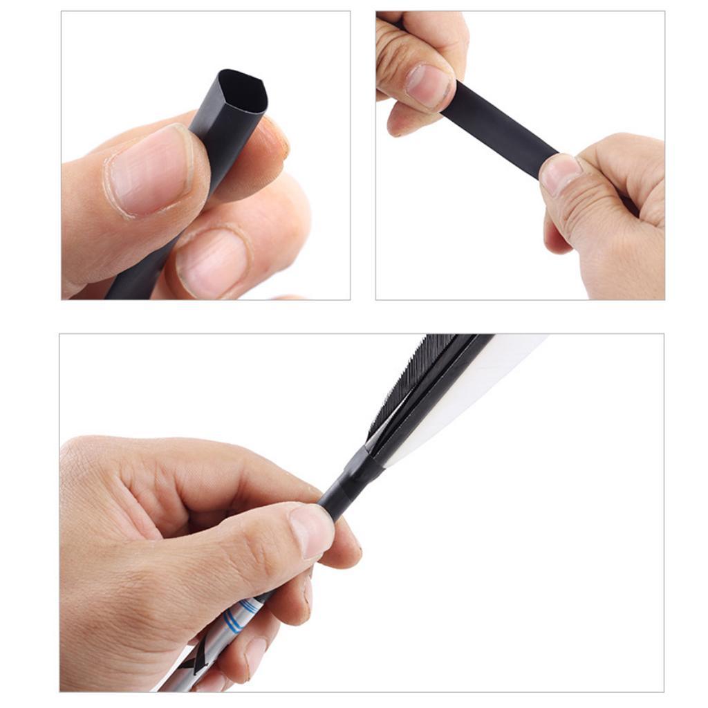 2 Pieces Archery Feather Protector Sleeve Cover Tubing, Fletches Heat Shrink Tube, Target Hunting Equipment
