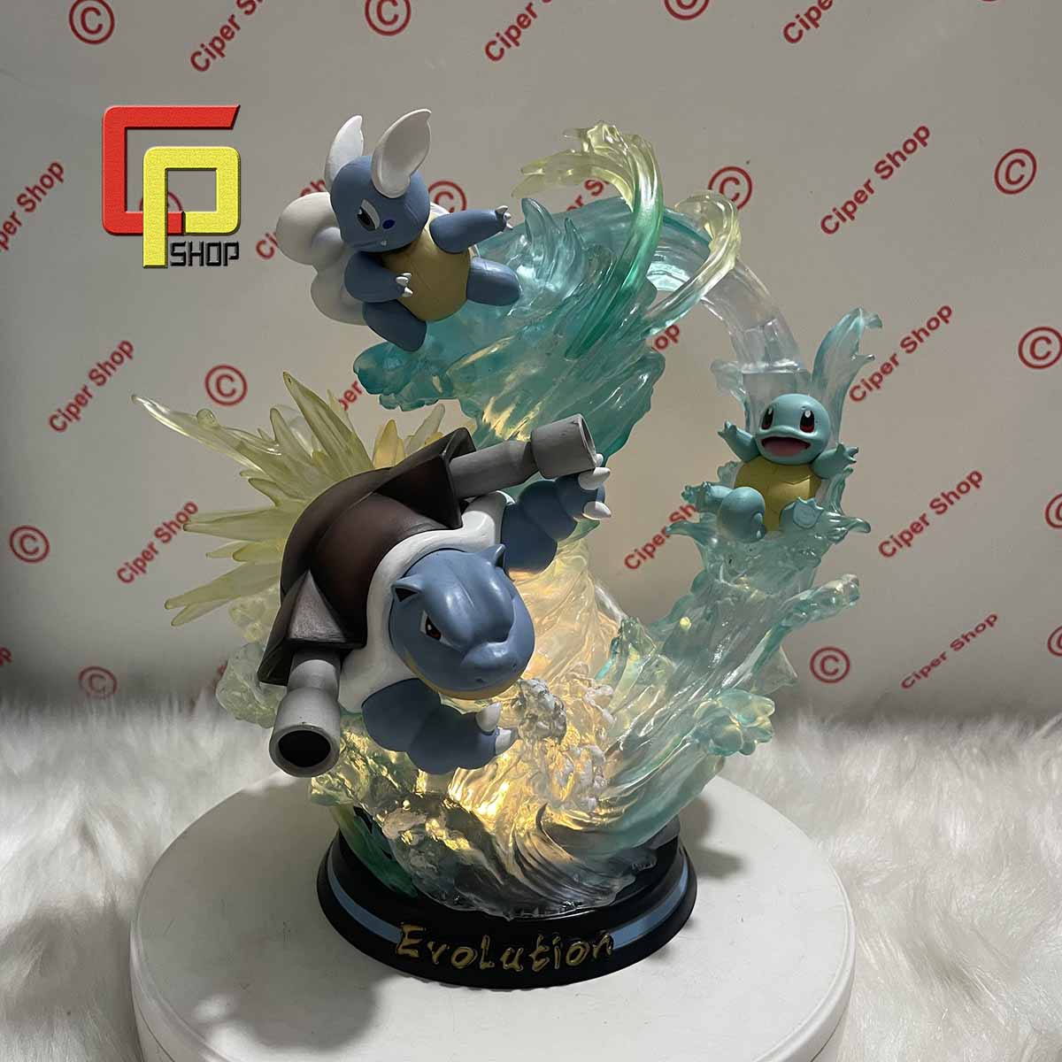 Mô hình rùa nước Blastoise Pokemon - Có Led - Figure Pokemon hệ tiến hóa