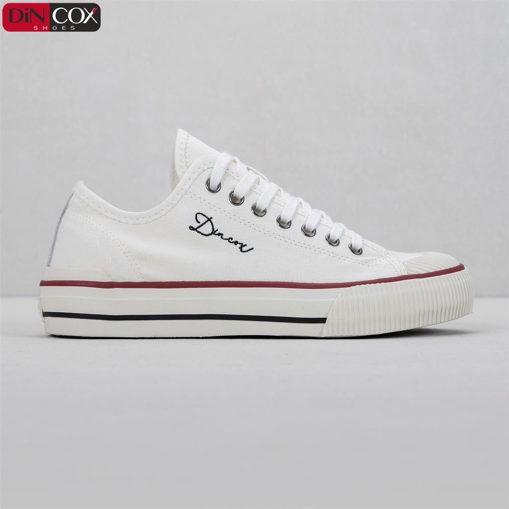 Giày Sneaker Vải Unisex DINCOX D21 Phong Cách Ấn Tượng White