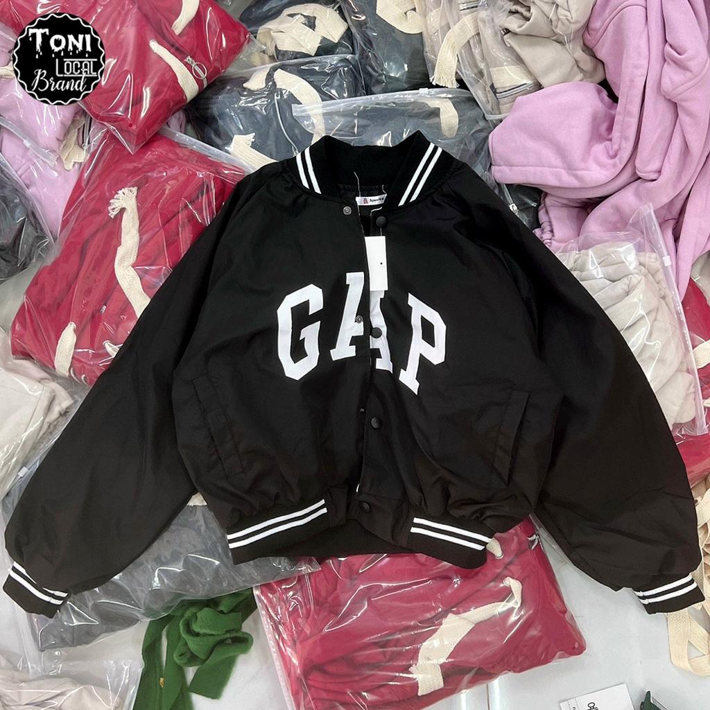 Áo Bomber Dù Dơi Croptop GAP - Áo Khoác Dù lửng 2 Lớp Unisex (M390 - Ảnh Thật)