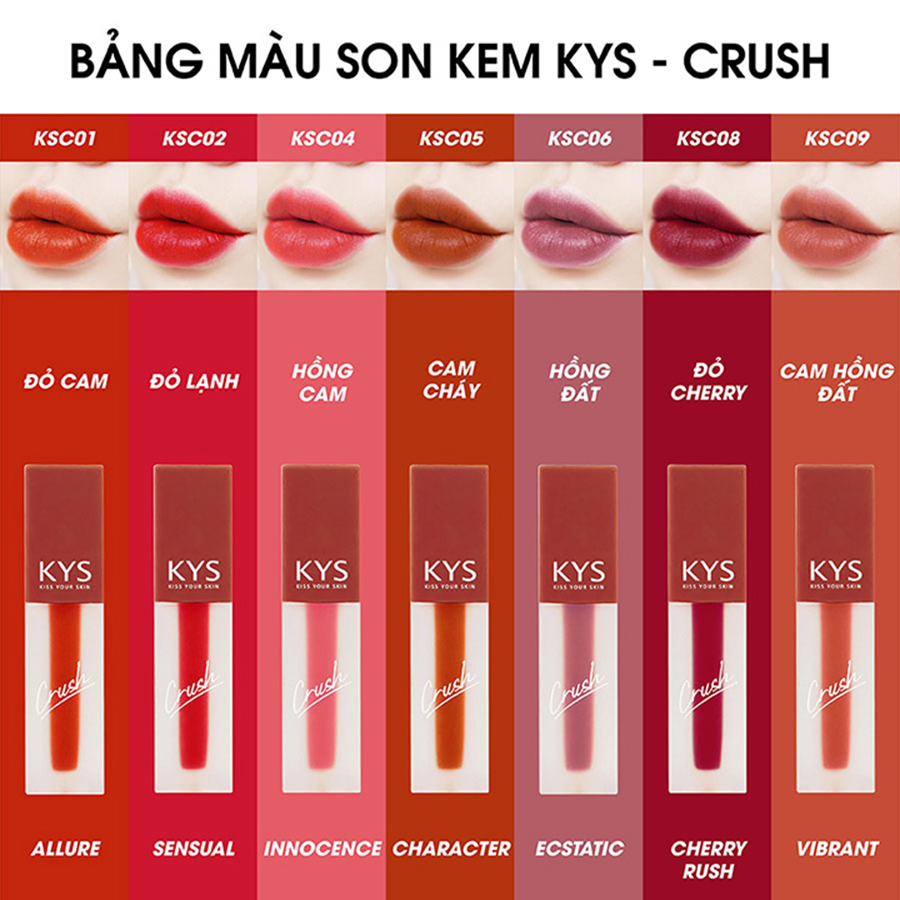 Son kem lì Crush Chocolate Kys - Hồng Cam