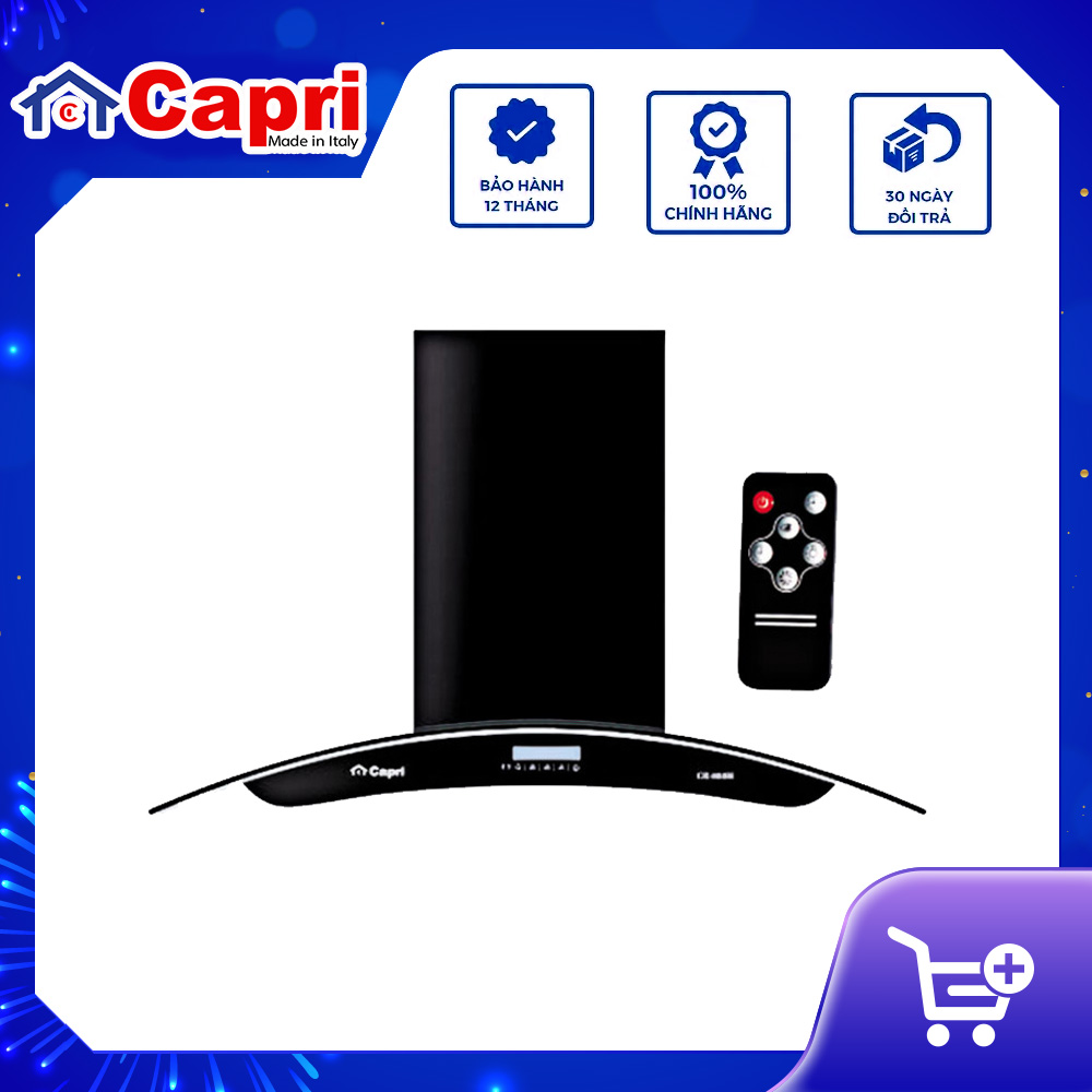 Máy hút mùi hiện đại kính cong Capri CR-888H | Điều khiển Remote từ xa | Hàng chính hãng