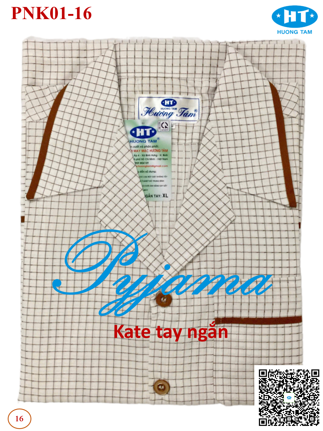 Bộ Pyjama HUONGTAM Kate  tay ngắn nam cao cấp(PNK02N10). Chất liệu Kate loại tốt:  mềm mại, thoáng mát, không phai màu