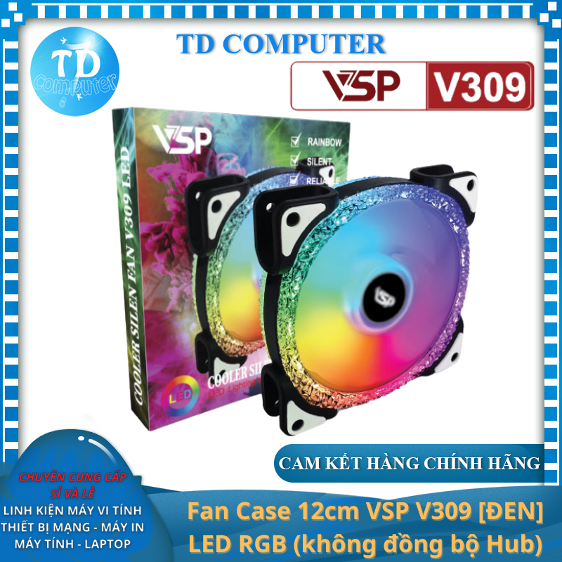 Fan Case 12cm VSP V309 LED RGB - Hàng chính hãng Tech Vision phân phối