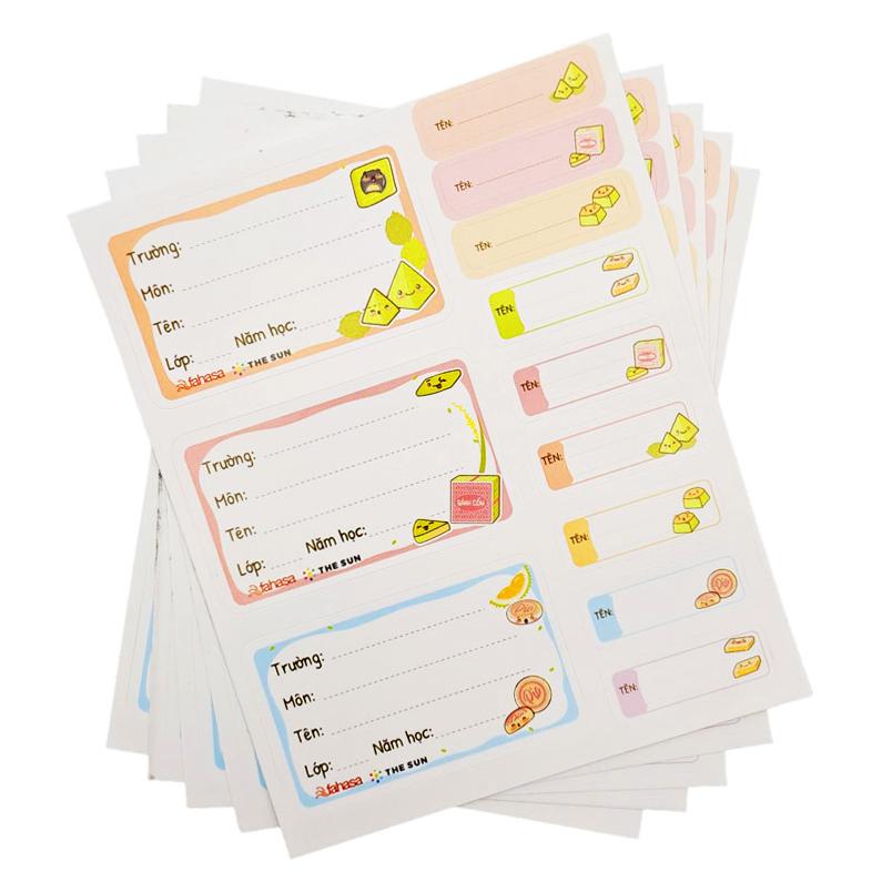 Nhãn Vở Bánh Việt 3 Ô Kèm Sticker - The Sun (15 Nhãn)