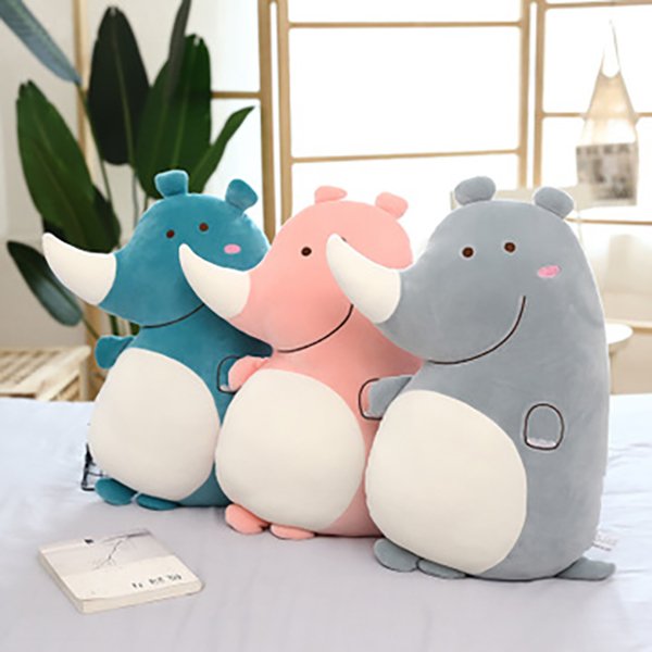 Gấu Bông Hình Chú Tê Giác Nhỏ &quot;Little Rhino&quot; Cực Cool 38cm Quà Tặng Siêu Đáng Yêu (Màu Xám Ghi)