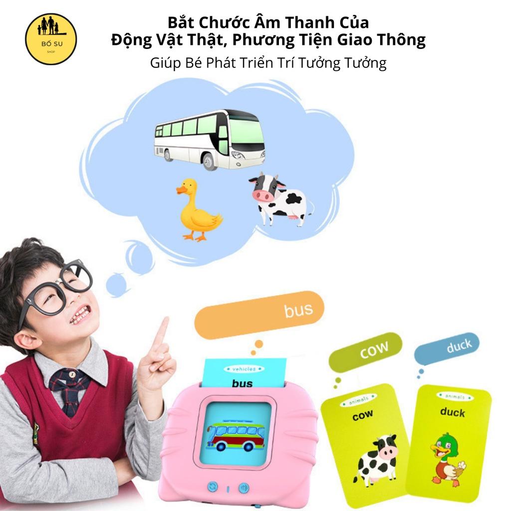 Máy đọc thẻ tiếng anh flashcard con mèo cho bé 224 từ vựng không sóng điện từ