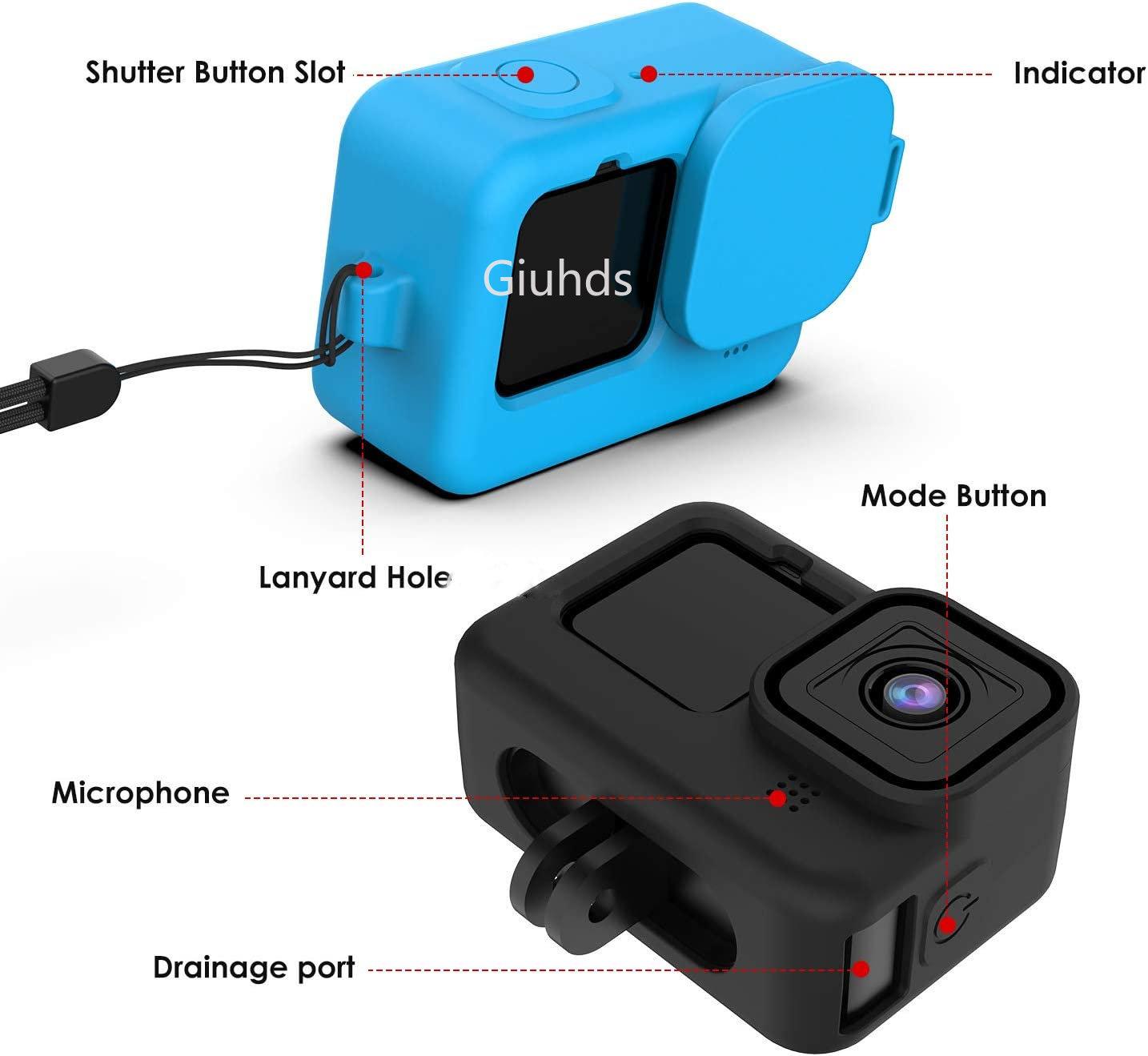 Vỏ silicone cho GoPro Hero 11 10 9 Black Impet Glass Màn hình bảo vệ bộ kính bảo vệ nắp đậy nắp cho Go Pro 11 10 Case