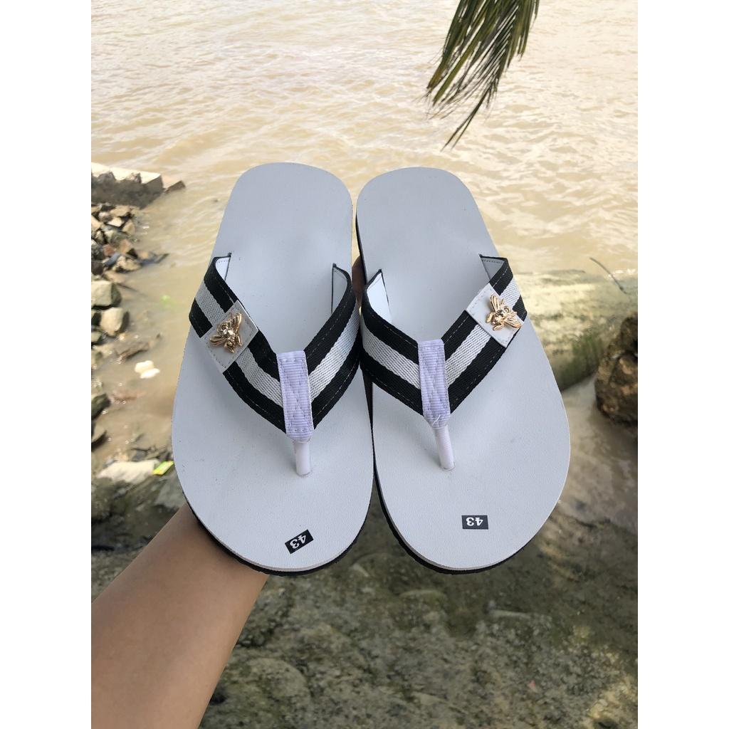 sandal đồng nai dép quai kẹp nam đế trắng quai dù trắng đen size từ 37 nam đến size 44 nam