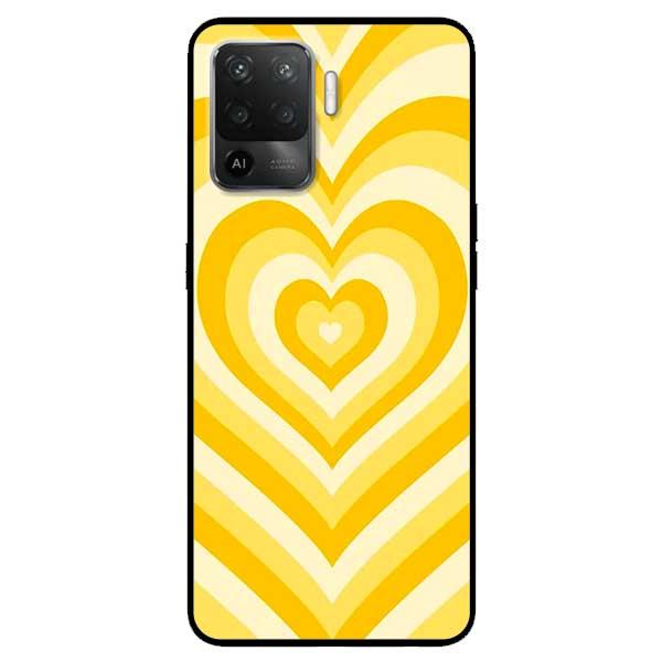 Ốp lưng dành cho Oppo A54 / A74 / A94 - Tim Cầu Vồng Vàng