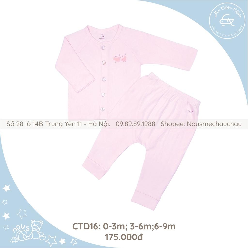 Bộ Dài Tay Cài Thẳng Chất Mỏng Vừa Cho Bé Từ 0-3M Đến 9-12M