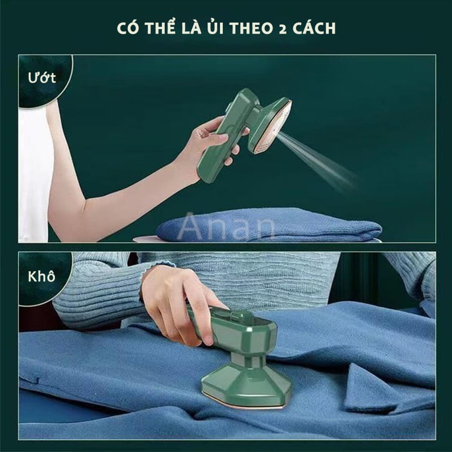 Bàn Ủi Hơi Nước Cầm Tay Mini Giúp Đánh Tan Vết Nhăn Nhanh, Mịn Vải, Dễ Dàng Mang Đi Du Lịch Và Sử Dụng Trong Gia Đình