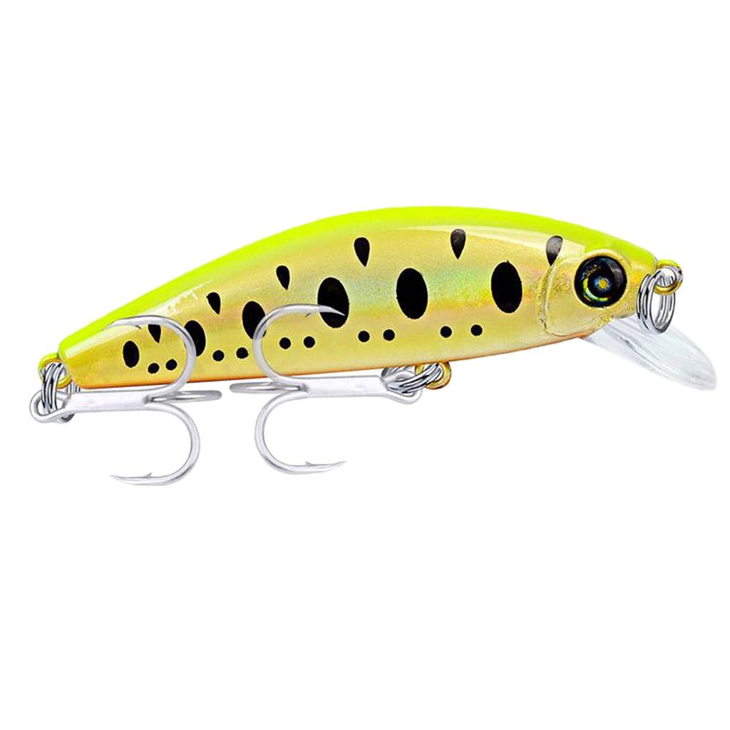 Minnow Fishing Lure 3D Eyes Crankbait Hard Bait with Treble Hook Type 1