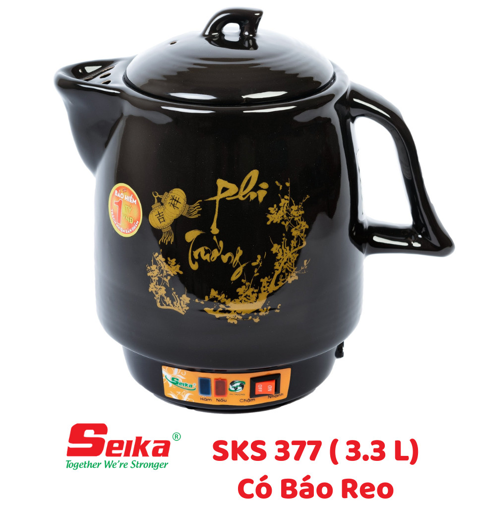 Siêu sắc thuốc tự động bằng điện Seika 3.3L - SKS377 (Gốm sứ Bát Tràng) hàng chính hãng