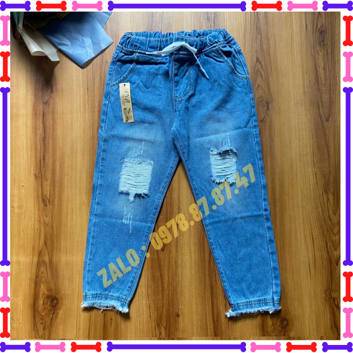 Quần Baggy Jean Nữ Bo Lai Tua M3 SIZE ĐẠI