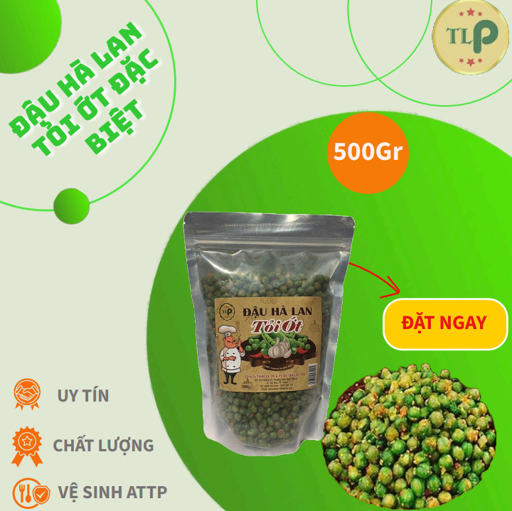 500G Bịch đậu Hà Lan sấy giòn tỏi ớt đặc biệt