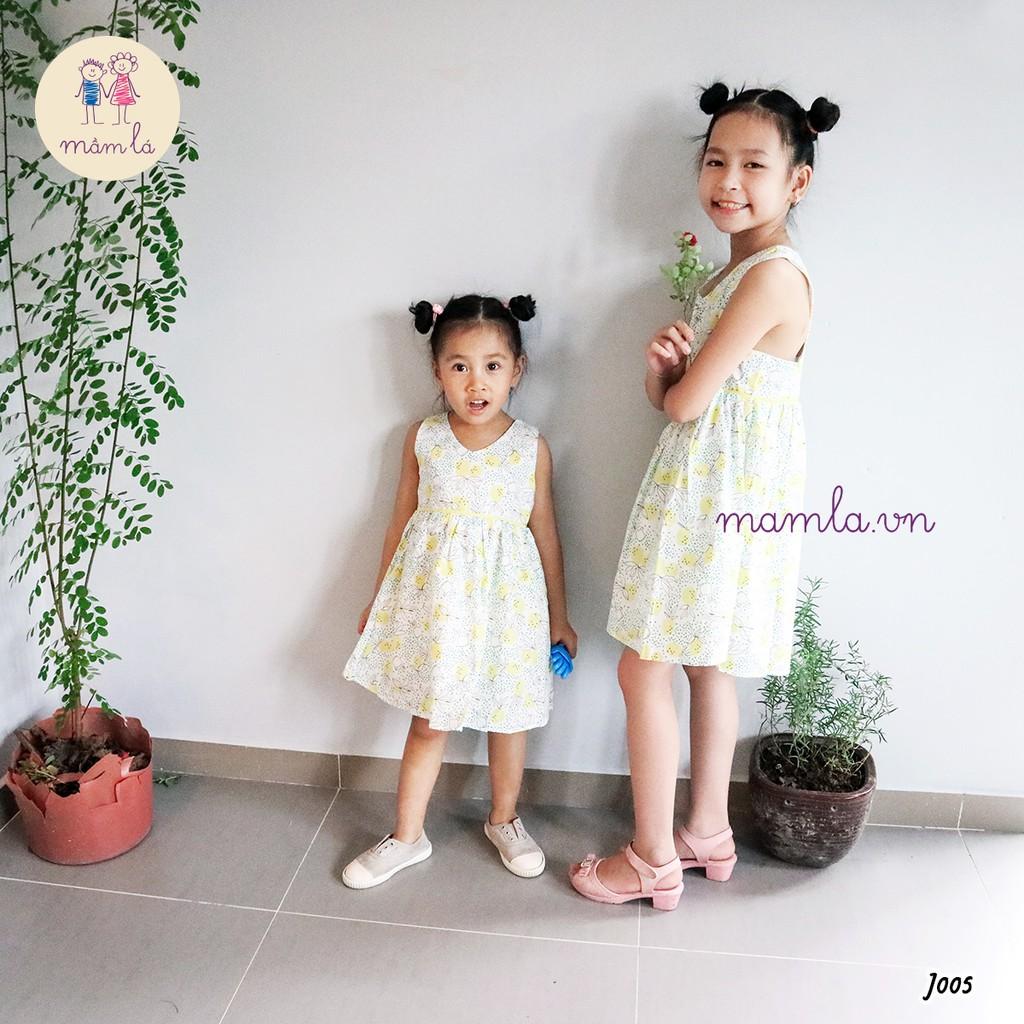 Đầm sát nách cut out lưng quả dứa vàng | 2Y-7Y