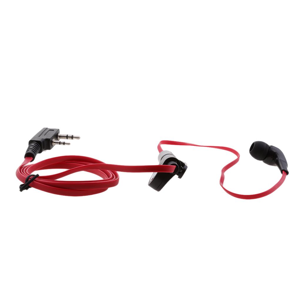In-ear Earpiece Mic Flat Cable Earphone for Radio