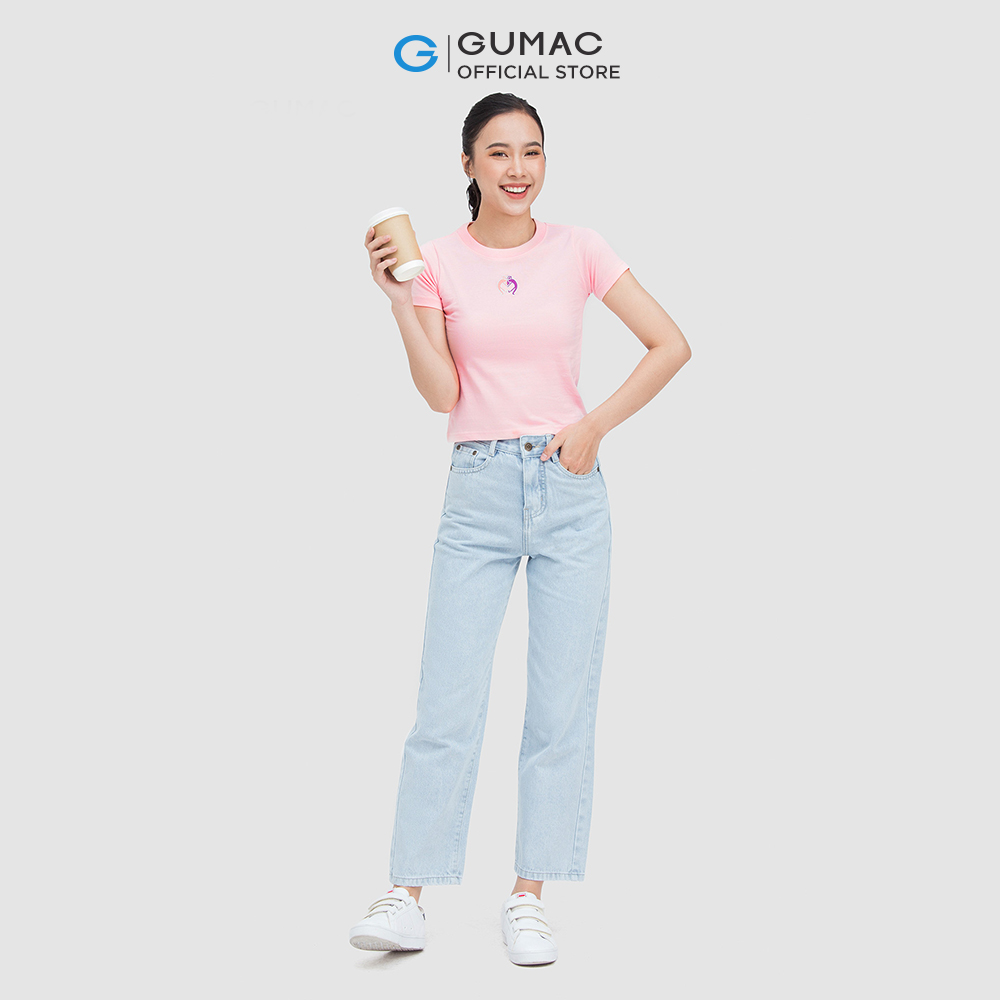 Quần jeans nữ GUMAC QJC05063 ống rộng