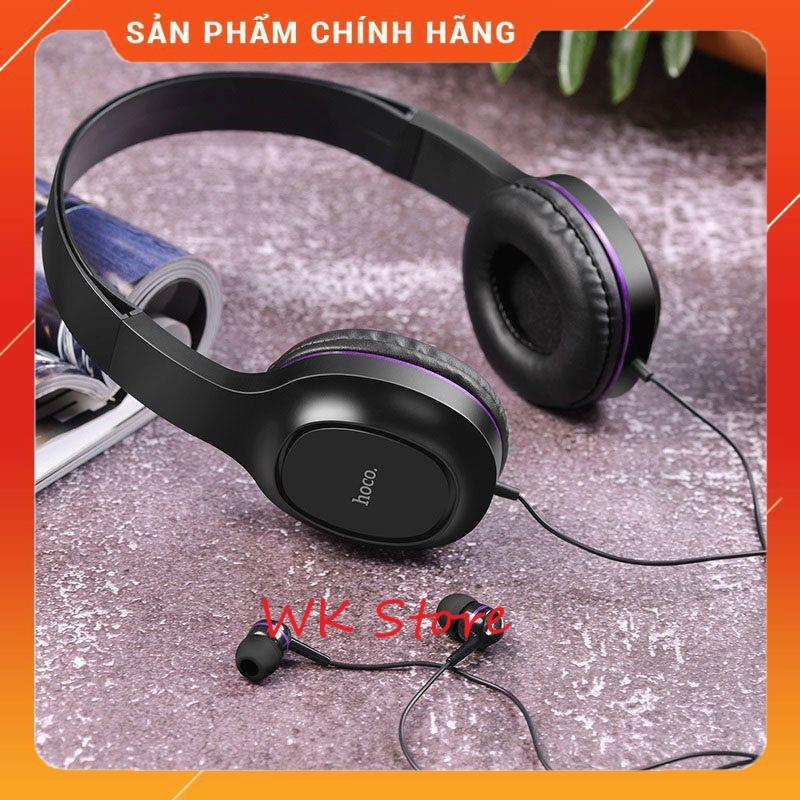 Tai nghe chụp tai cao cấp Hoco W24, kèm dây 3.5 mm (hàng chính hãng)