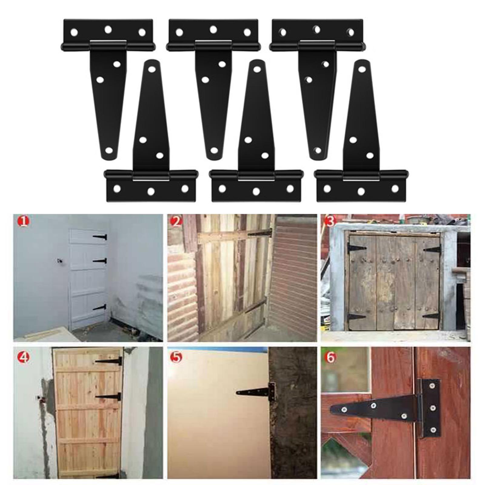T Strap Hinge Rustproof Black Triangular Hinge T Hinge for Barn Door Cabinet