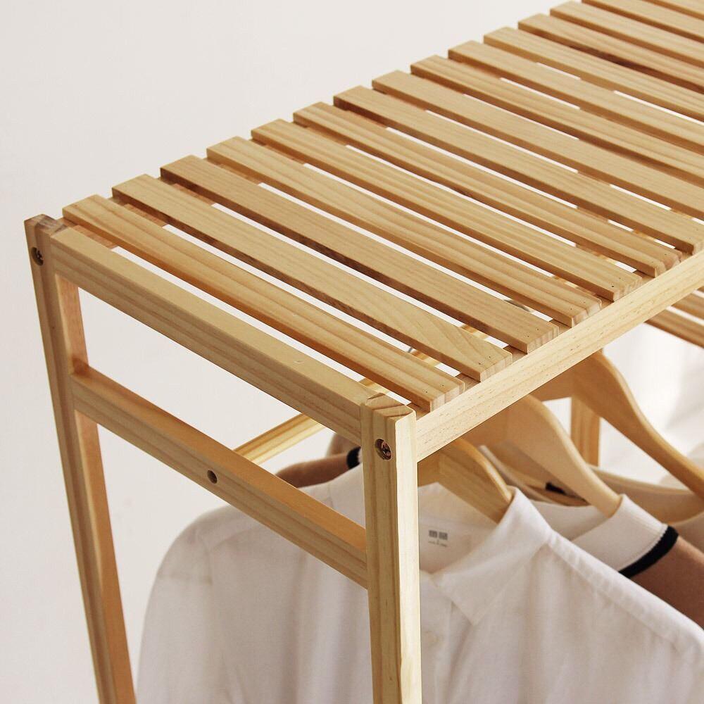 TỦ QUẦN ÁO GỖ THÔNG 100x150 cm. TỦ TREO QUẦN ÁO ĐÔI 4 TẦNG