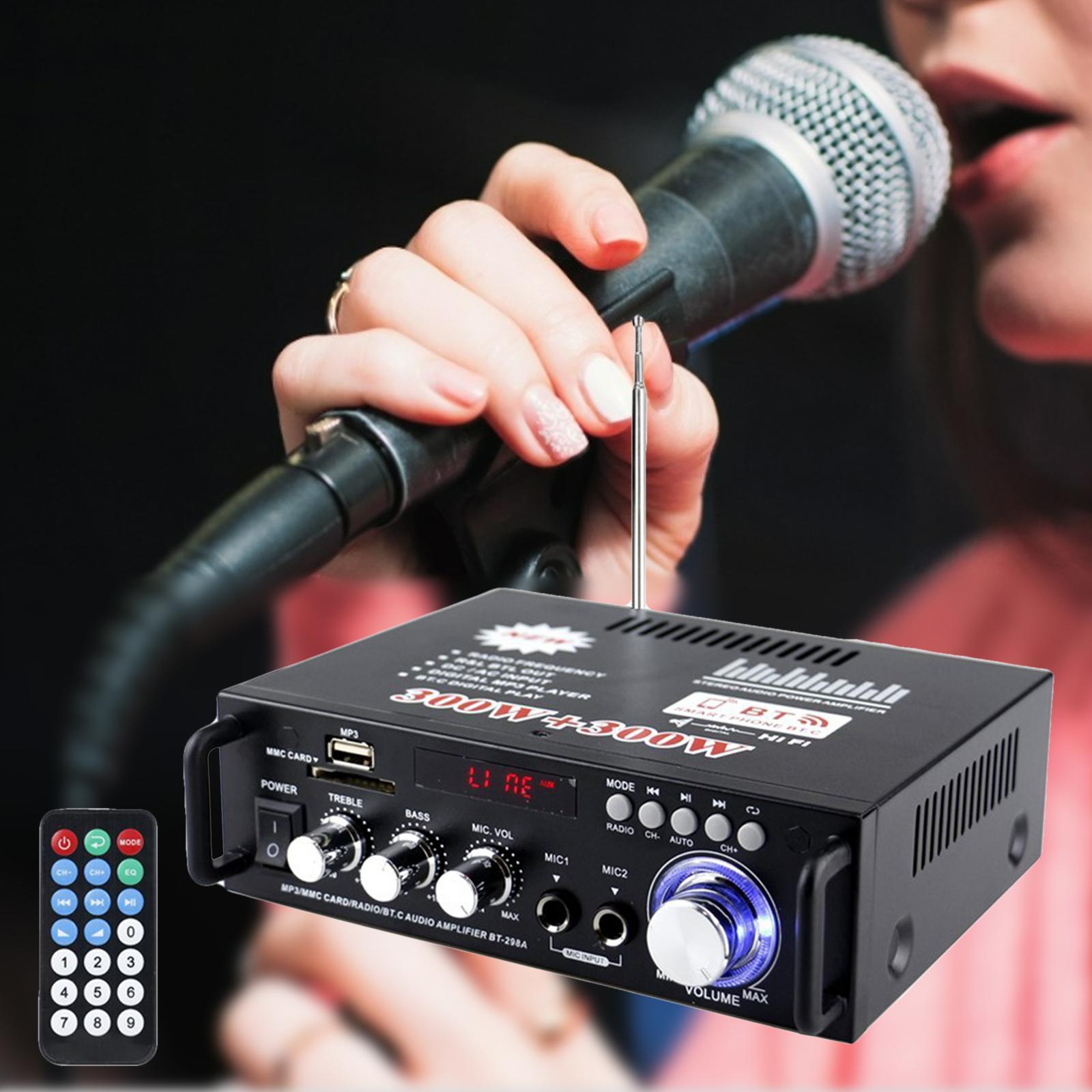 Mini 600W Bluetooth Car Audio Power Amplifier 12V 220V Receiver