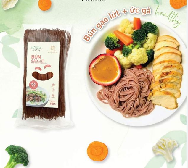 Bún gạo lứt Hoa Sữa  Foods túi 400g - ăn kiêng, giảm cân, ăn thực dưỡng, eatclean, healthy