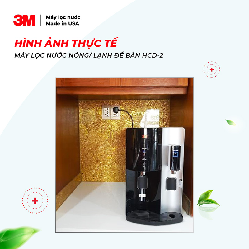 Máy Lọc Nước Nóng Lạnh Để Bàn 3M HCD-2 Cao Cấp, Công Nghệ Bảo Vệ Kép 3M Với Đèn UV, Nhập Khẩu Mỹ - Hàng Chính Hãng 3M