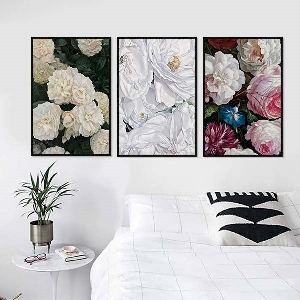 Bộ 3 Tranh Treo Tường Sắc Hoa - W257
