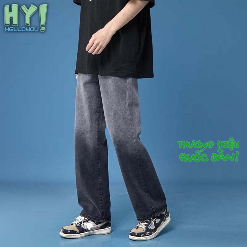 Quần jean nam baggy wash xám đen ống suông rộng SR01 dáng đứng chất bò wash 2 nửa kiểu dáng Hàn Quốc 2022