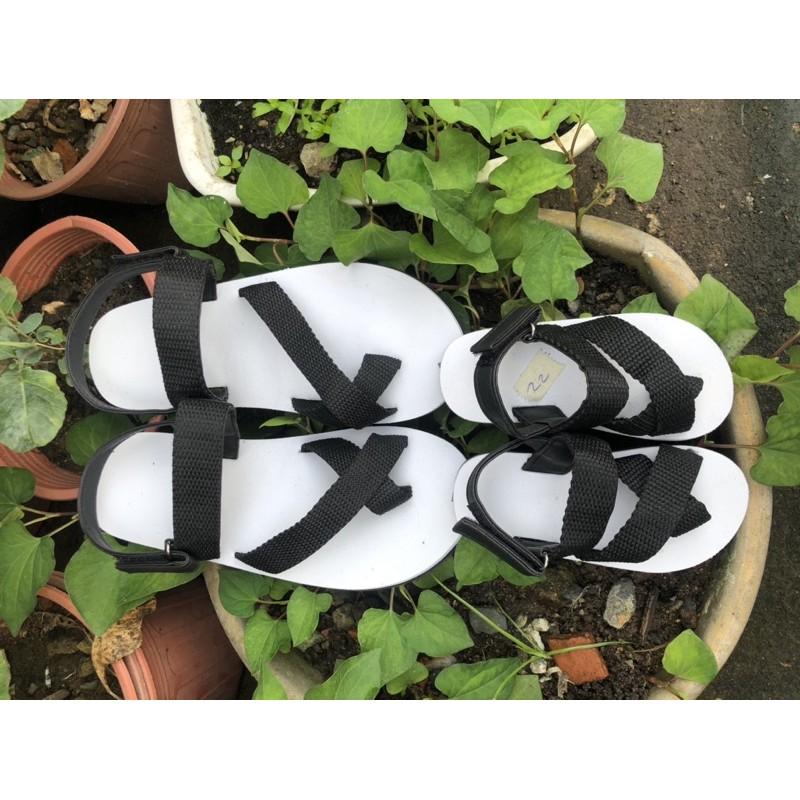 Dép sandal nữ đế trắng quai hậu bố đen size từ 35 nữ đến 40 nữ