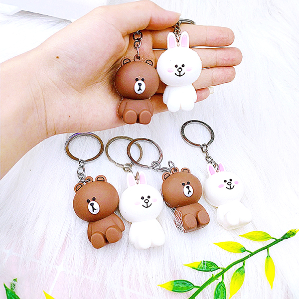 Móc khóa gấu Brown và thỏ Cony