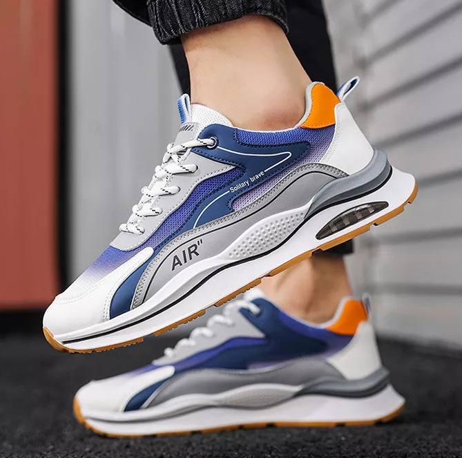 Giày Thể Thao Nam GEMI- Giày Sneaker Xanh Lá - Màu Xanh Lam - Xám, Đế Giày Chạy Bộ Chống Sốc - G5326