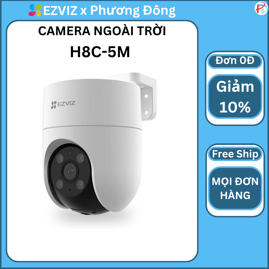 Camera Wifi EZVIZ H8C 5MP, Quay Quét 360 Độ, H8C 3M/2MP Đàm Thoại 2 Chiều, Ghi Hình Màu Ban Đêm- Hàng Chính Hãng