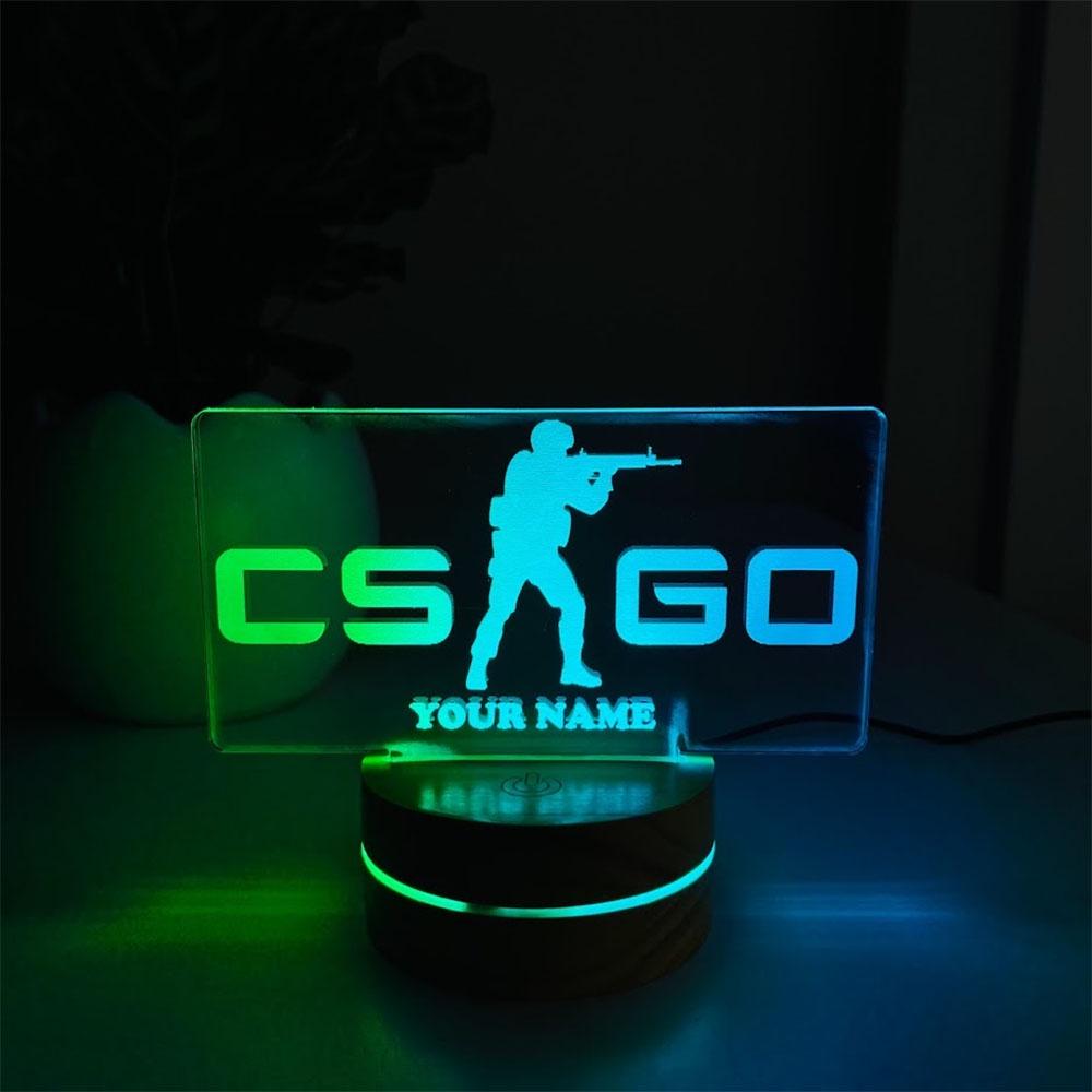 Đèn Led 3D Logo CSGO - Ingame, Đèn Led 16 Màu Hình Nhân Vật Hoạt Hình, Đèn Ngủ Led 3d, Cảm Ứng , Điều Khiển Từ Xa